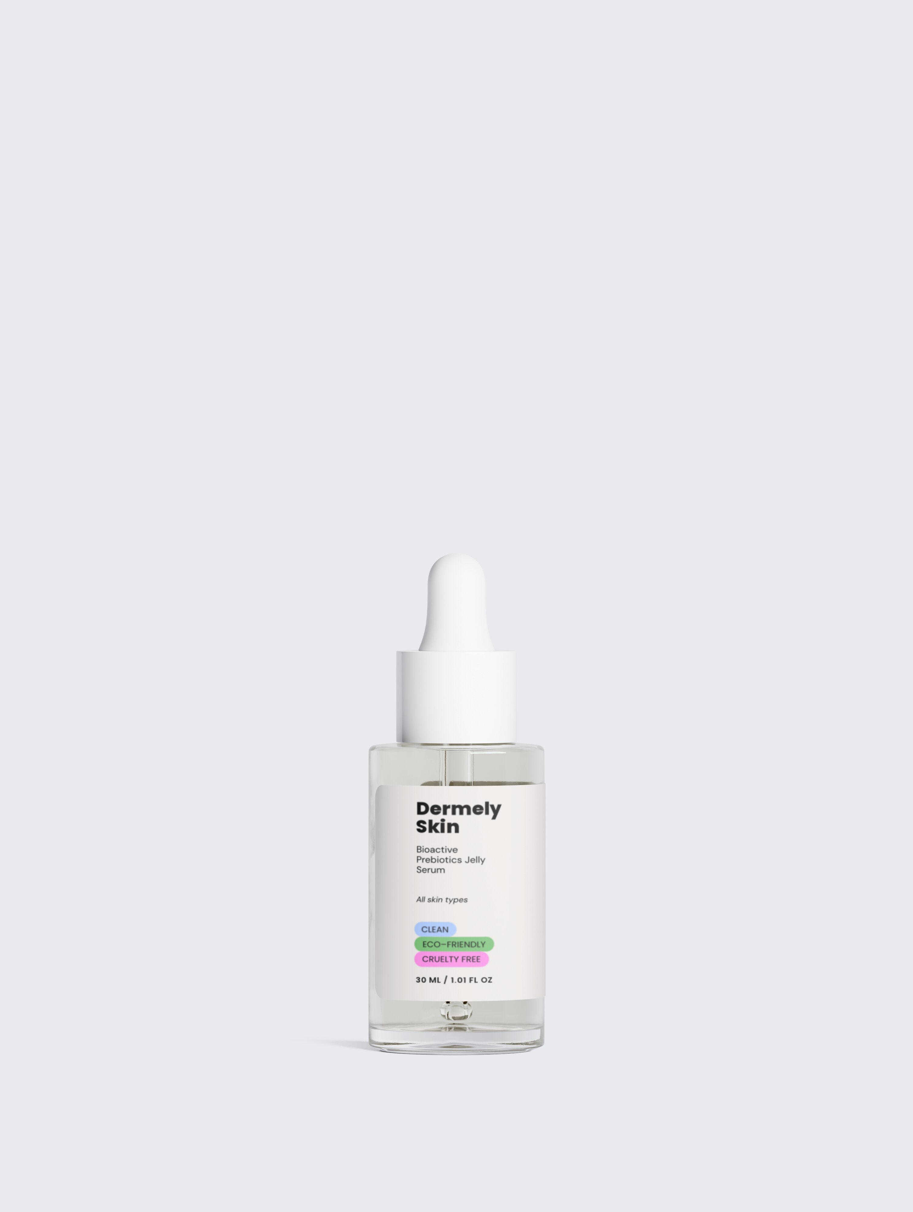 Prebiotiskais ādas barjeras atbalsta serums ar hialuronskābi